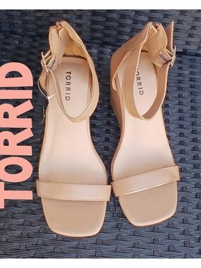 Torrid Tan Ankle Strap Wedge Sandals Size 7.5